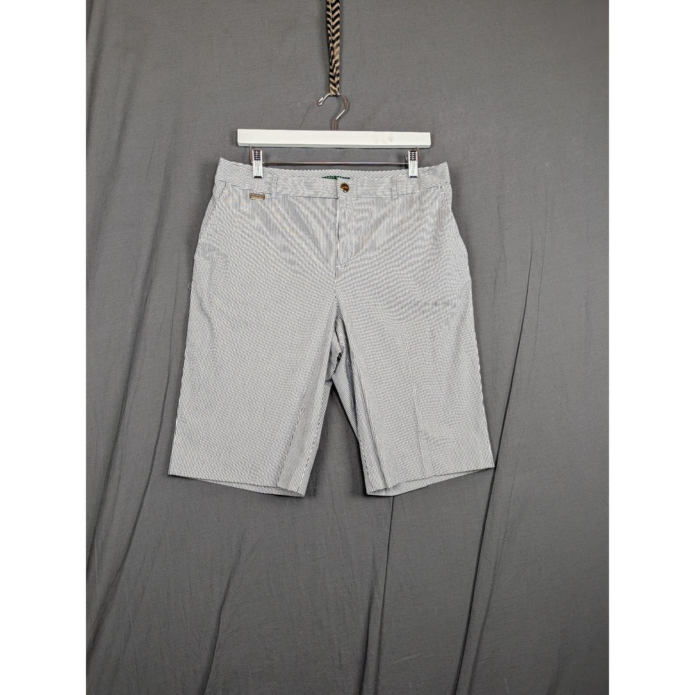 LRL Ralph Lauren Active  BlackWhite Stripe Bermuda Shorts Classic Preppy Golf 10